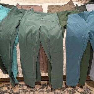 Assorted Green and Blue Leggings, 11 pairs